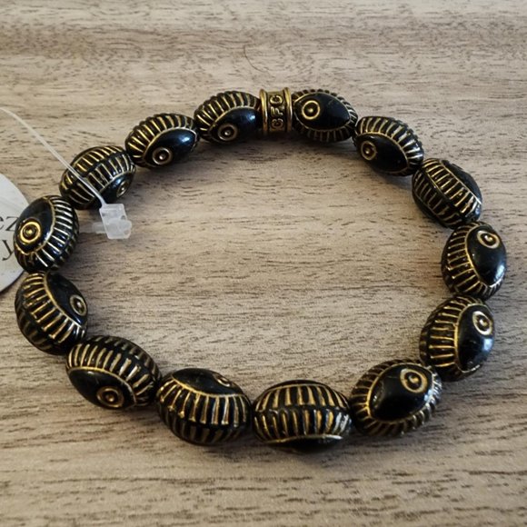 Black and Gold beaded bracelet - Picture 1 of 4